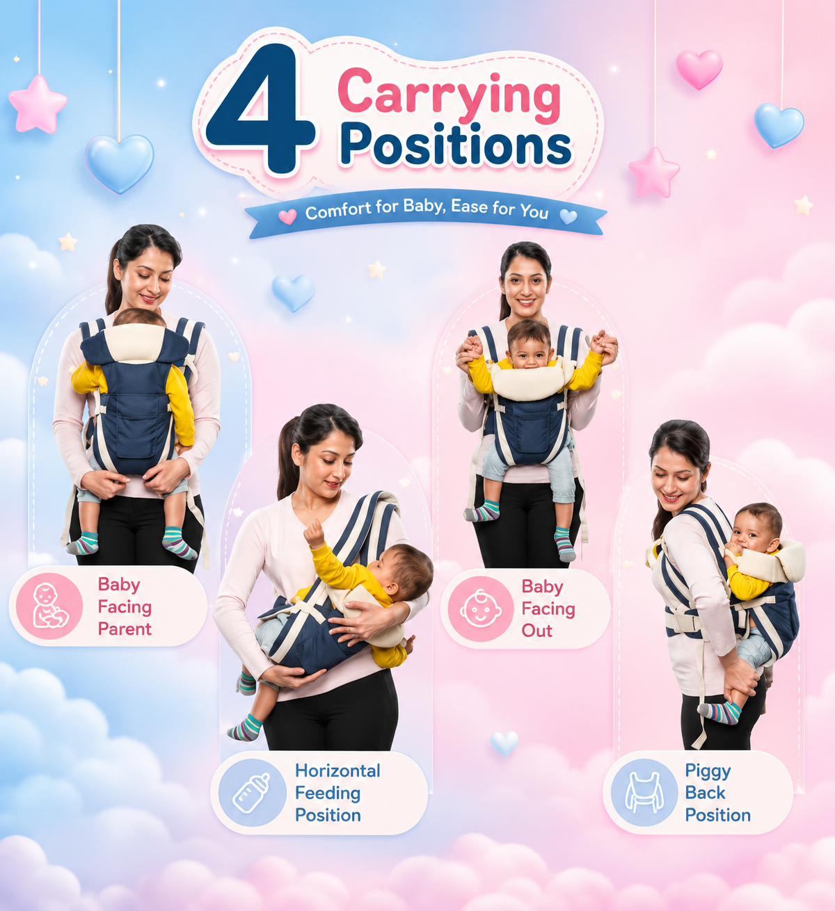 CuddleRide™ 4-in-1 Baby Carrier