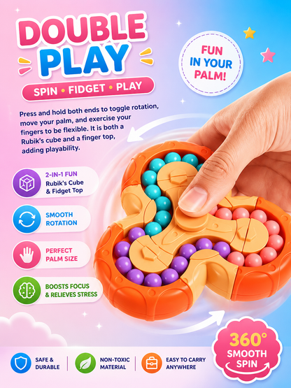 Magic Bean Fidget Spinner Puzzle Toy – Montessori Focus & Brain Training Game for Kids