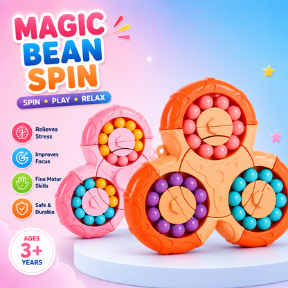 Magic Bean Fidget Spinner Puzzle Toy – Montessori Focus & Brain Training Game for Kids