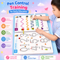 Kids Magical Reusable Writing Practice Book Set | 64 Pages Learning Workbook with 8 Pens, 1 Grip & Magic Eraser