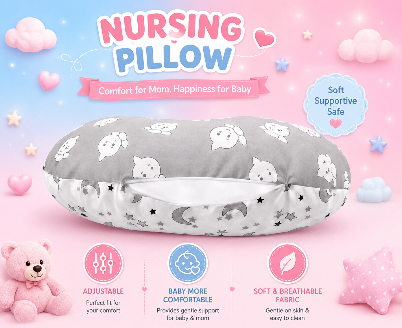 Premium Feeding & Nursing Pillow for Newborn Babies