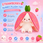 RSS Soft Toys Reversible Rabbit Strawberry Plush Toy with Smile Ball